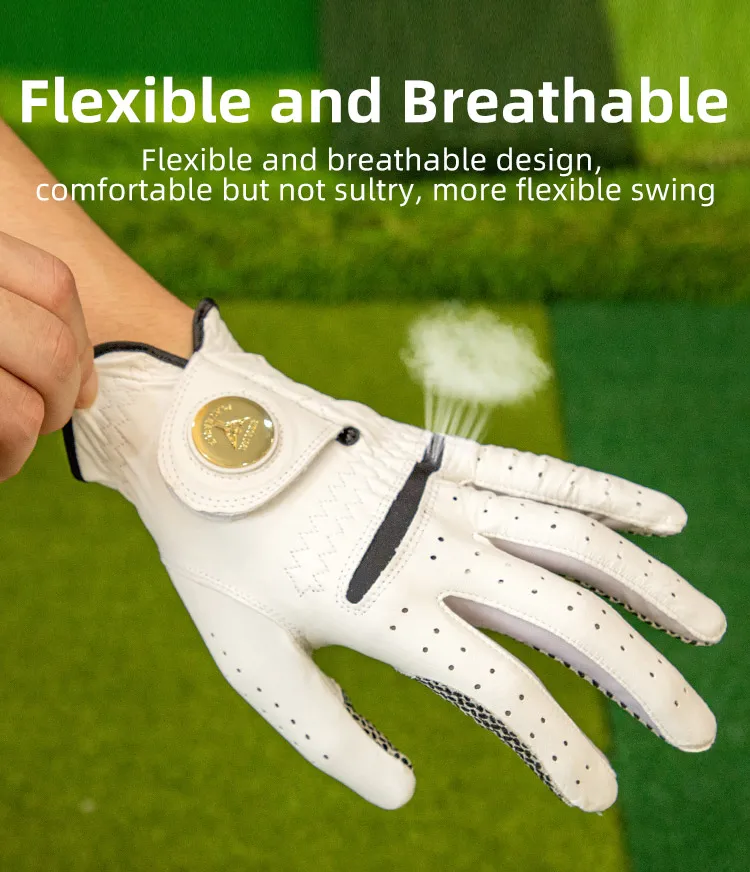 PLAYEAGLE Мужские кожаные перчатки для гольфа