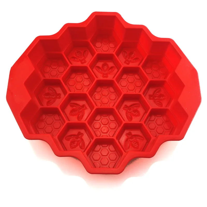 19 Cell Silicone Bee Honeycomb Cake Chocolate Soap Candle Bakeware Mold 