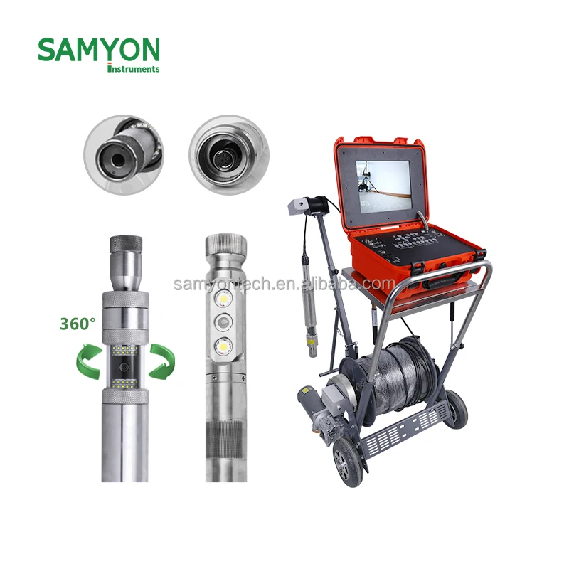 300m Borehole Inspection Camera System For Underwater Wells Push Rod