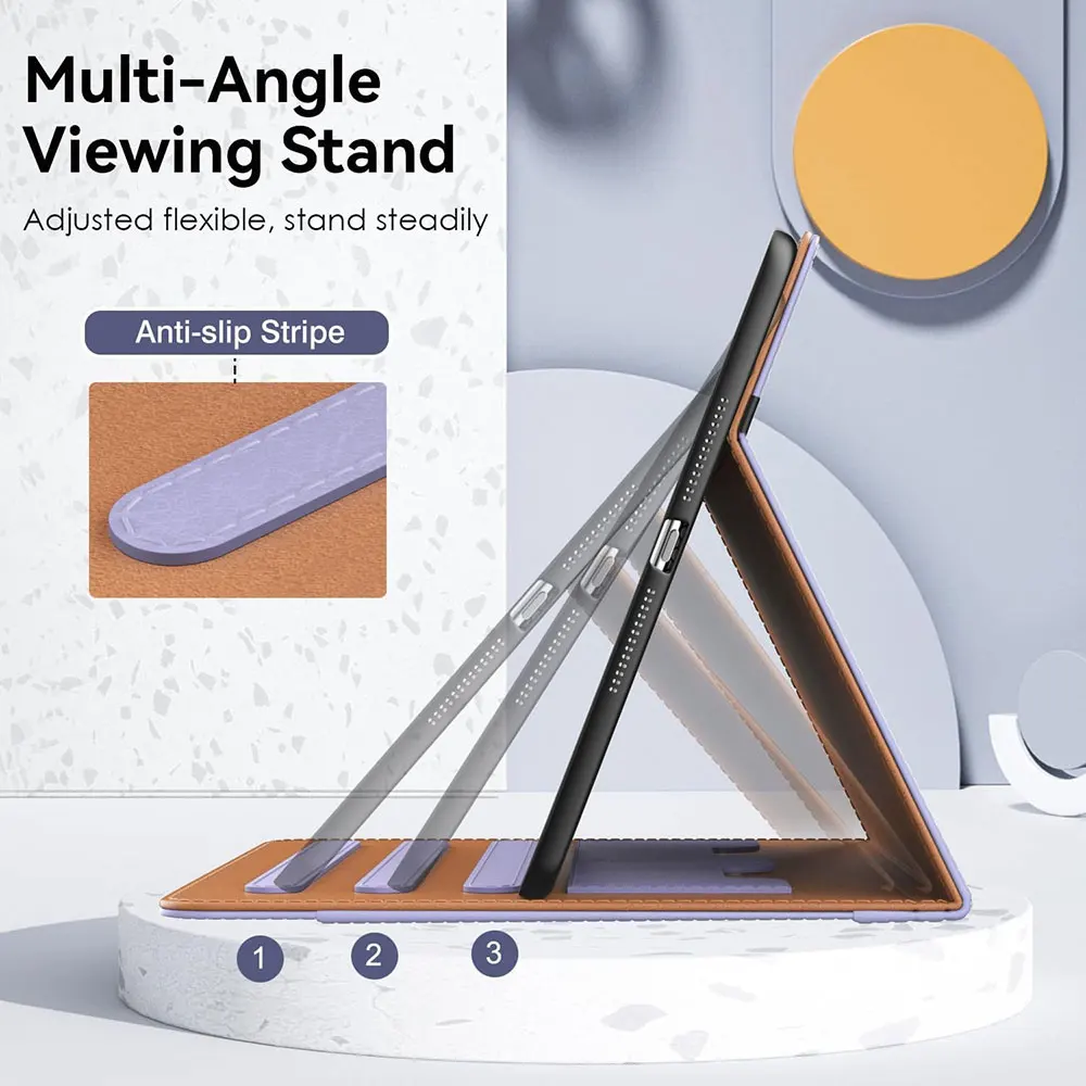 product laudtec pu leather tablet cases multi angle stand with pencil holder card pocket shockproof cover for ipad 10th gen 109 pbk327-7