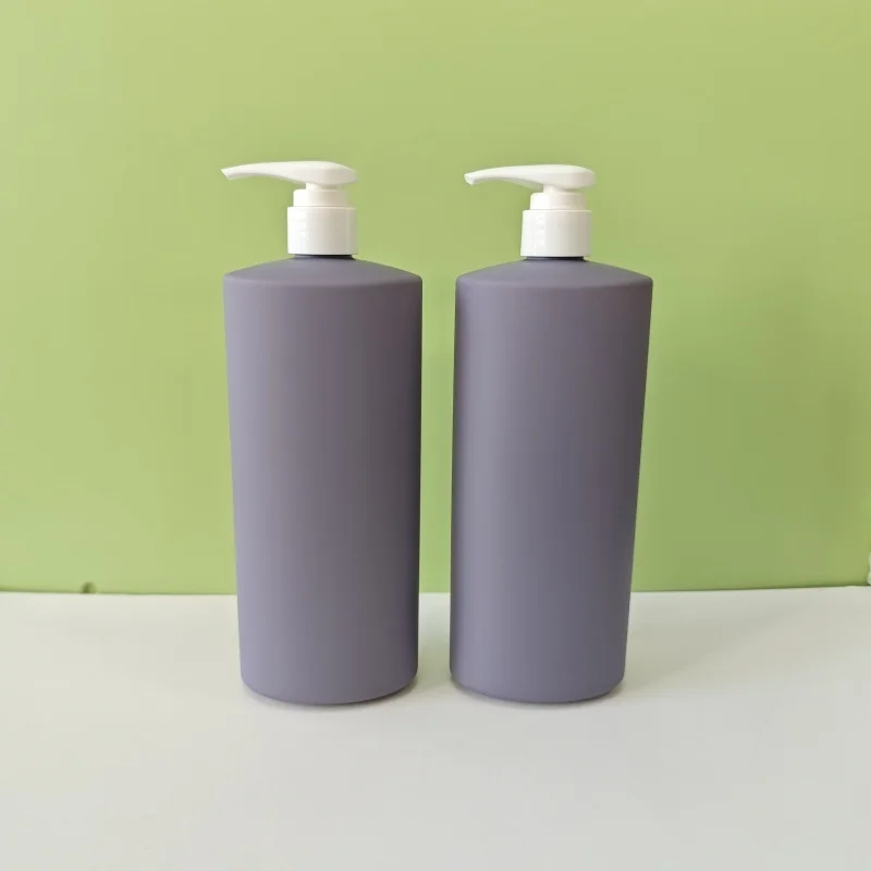 500ML 750ML HDPE Cosmetics Packaging Soft Touch Shampoo Bottle Shower Gel Bottle With Pump