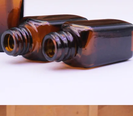 10ml square Tan Essential Oil Bottle Lotion Perfume Essence Pressed Chicken Beak Glass Subpackage Empty Bottle