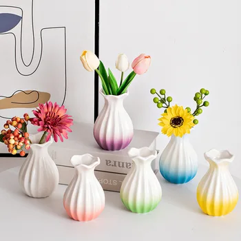 Modern Deco Style Ceramic Vase Ins Wedding Decoration Chinese Pottery with Matt Glaze Tabletop Vase for Home Use