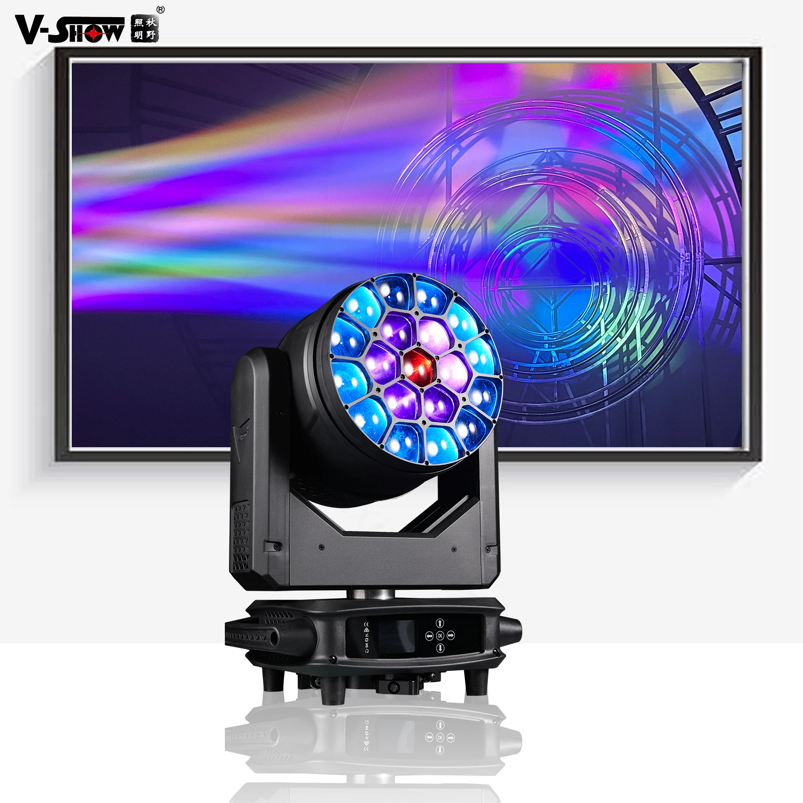 VSHOW R1940L 19PCS 7*40W RGBW 4in1LEDスプラッシュ19フィクスチャLED