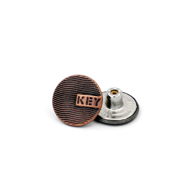Custom Logo Brass Jeans Buttons and Rivets Denim Garment Metal Jeans Button for Clothing