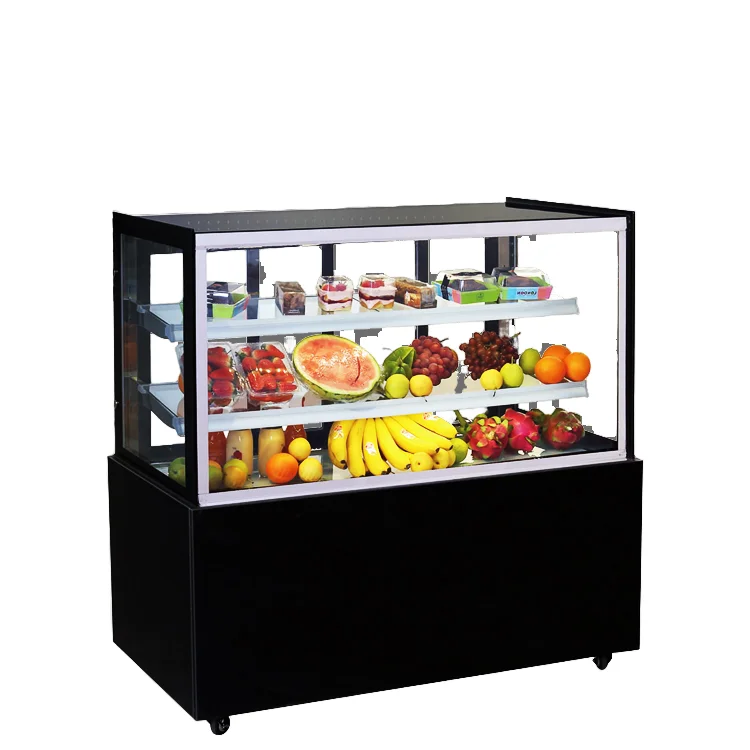 3 Layer Right Angle Rectangle Air Cooling Commercial Cake Display case Cabinet