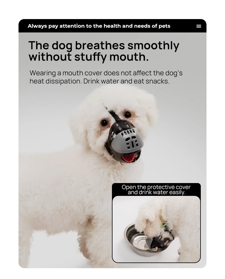 Dog Muzzle Hollowed-up Breathable Dog Mouth Cage Soft Mouth Bite Prevention Bite Prevention Barking Device manufacture