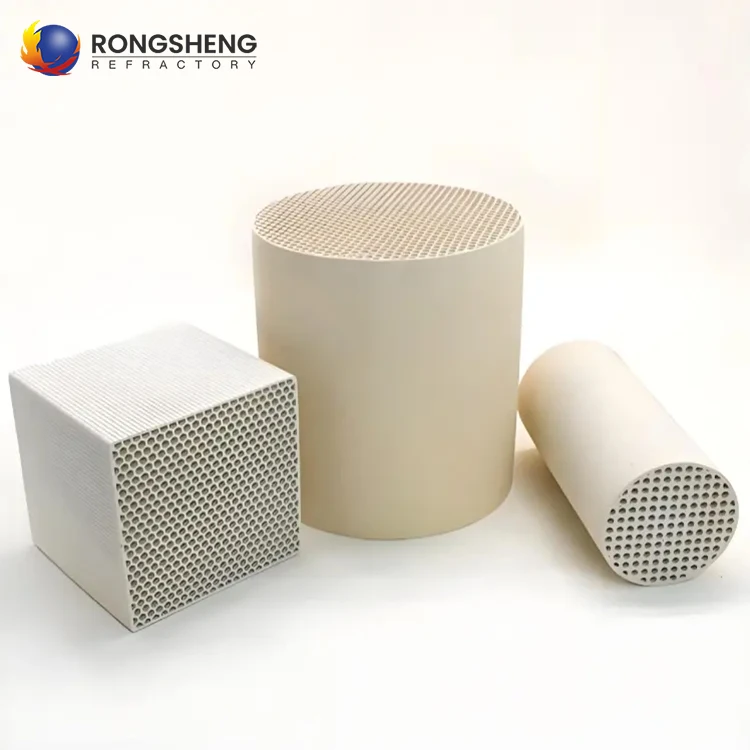 High Quality Cordierite Mullite Ceramic Honeycomb Filter Plates 25,40,50,60 Cell Honeycomb Ceramic Regenerator For Rto Rco