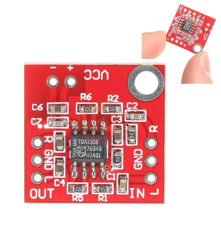 BFHCVDF 5Pcs/Lot Small TDA1308 Headphone Amplifier Board Preamplifier for DIY Red 