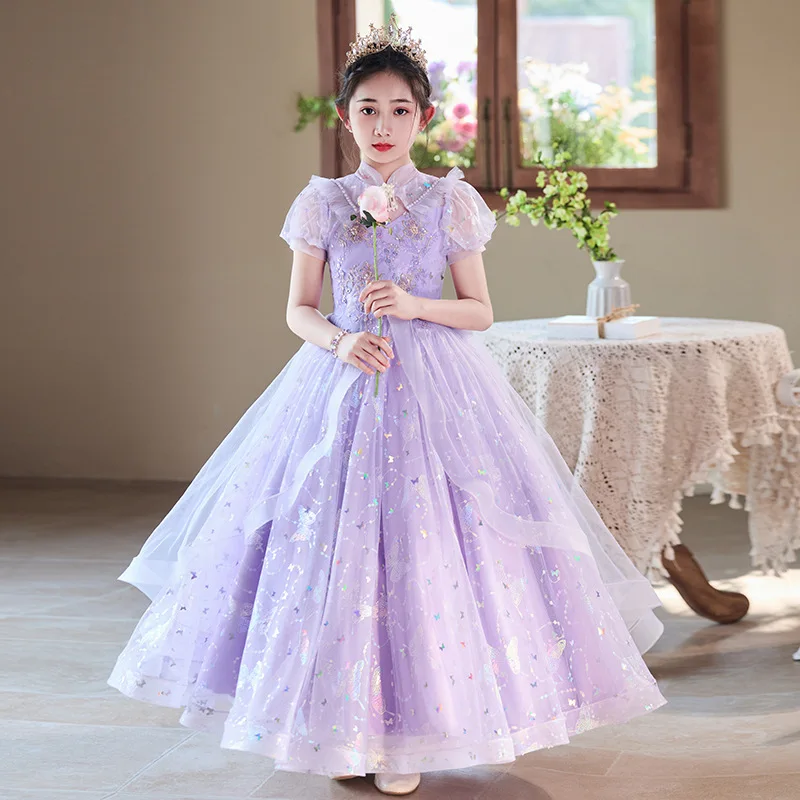 dream girl purple Puffy Party Dress girl Birthday Princess Evening Performances Host dress dream girl purple Puffy Party Dress girl Birthday Princess Evening Performances Host dress
