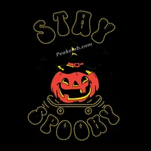 New Halloween Love Pumpkin Vinyl Rhinestone Transfers for Holiday