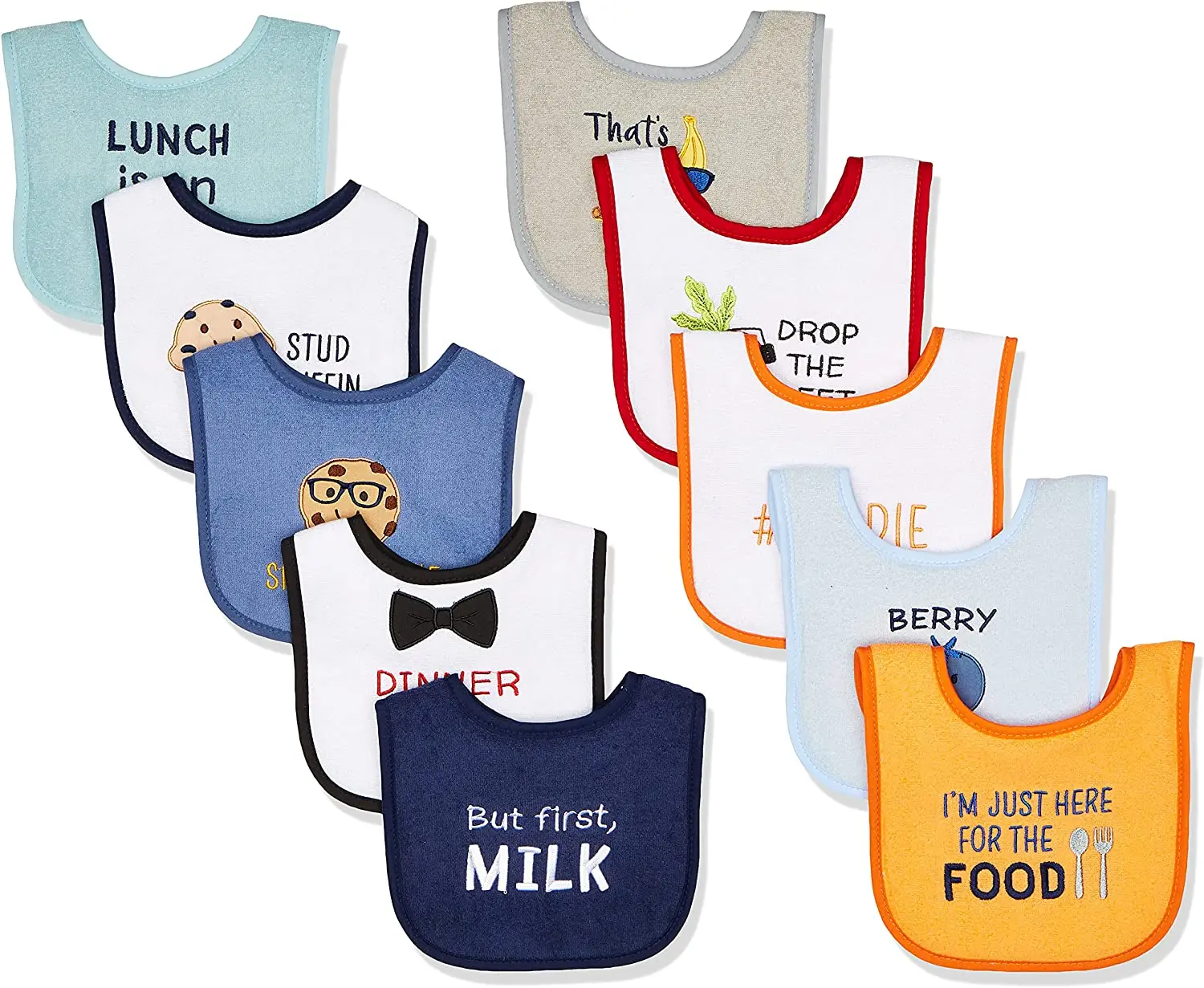 Baby Unisex Baby Cotton Terry Drooler Bibs With Fiber Filling factory