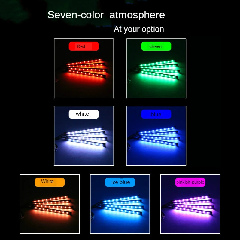 Wholesale good priceAPP remote controller multicolor led car light short  led strip lights interior ambient light From m.