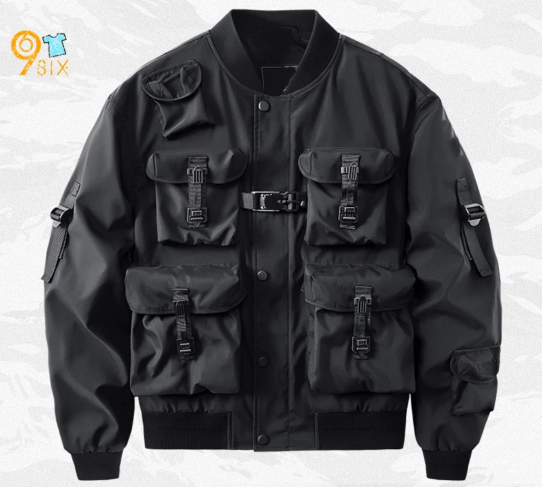 Custom Design Windproof Fashion Men's Winter Jacket Street Multifunctional Windbreaker Workwear Jacket for Men