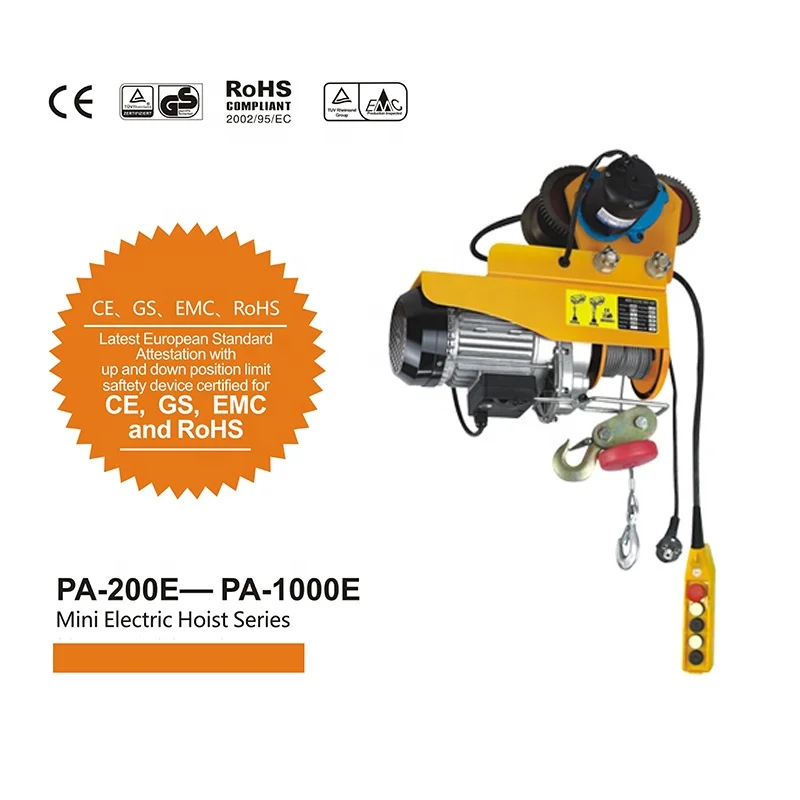 Pa200 Pa400 Pa600 Pa800 Pa1000 Pa1200 Mini Electric Hoist Winch Mini ...