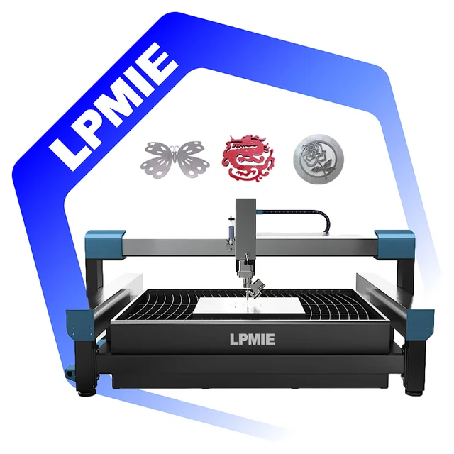 LPMIE Factory Directed Sale CNC 3 Axis Water Jet Cutter with Hight Precise for Glass Marble Granite for Manufacture Factory