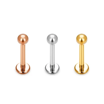 G23 Titanium Piercing Fashion Body Jewelry Push in Style Ball Rings Sexy Labret Lip Piercing Ear Nose Studs for Women