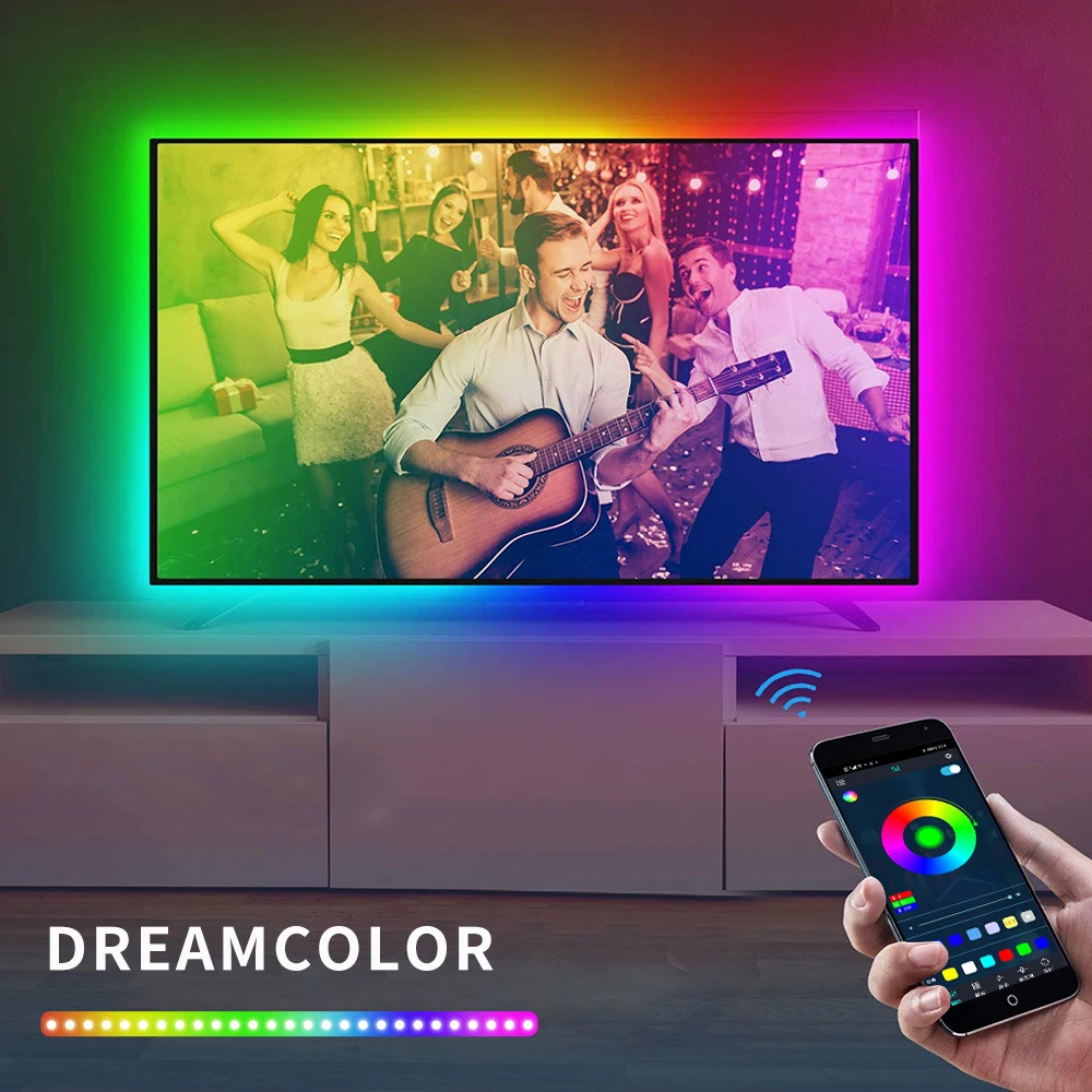 Dream Colour Changing 40Key Blue Tooth Smart App Control Sync with Music RGB LED Strip Light for TV Home Party