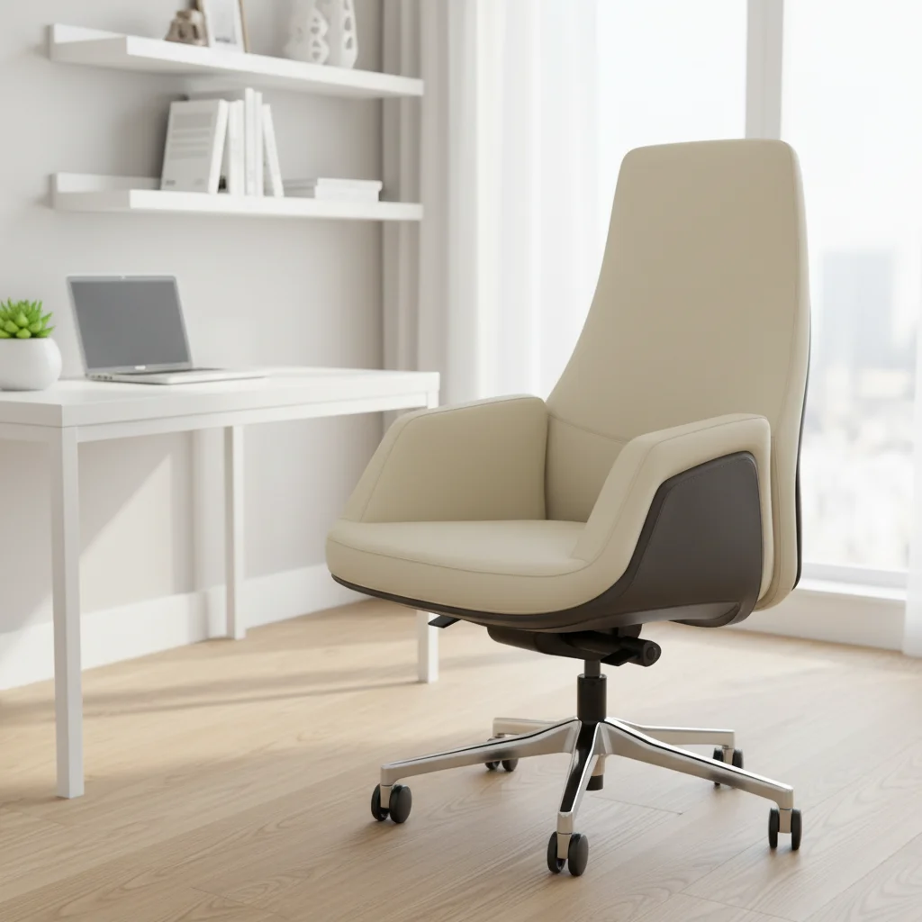 Modern Ergonomic PU Leather Covered ABS Shell Adjustable Conference Chair 3