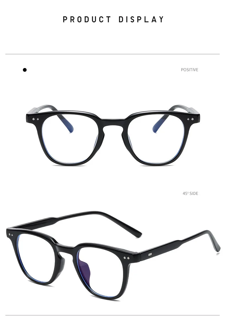 Montures de lunettes optiques pour hommes, très populaires, avec filtre anti-lumière bleue et motif uni._voghion.com