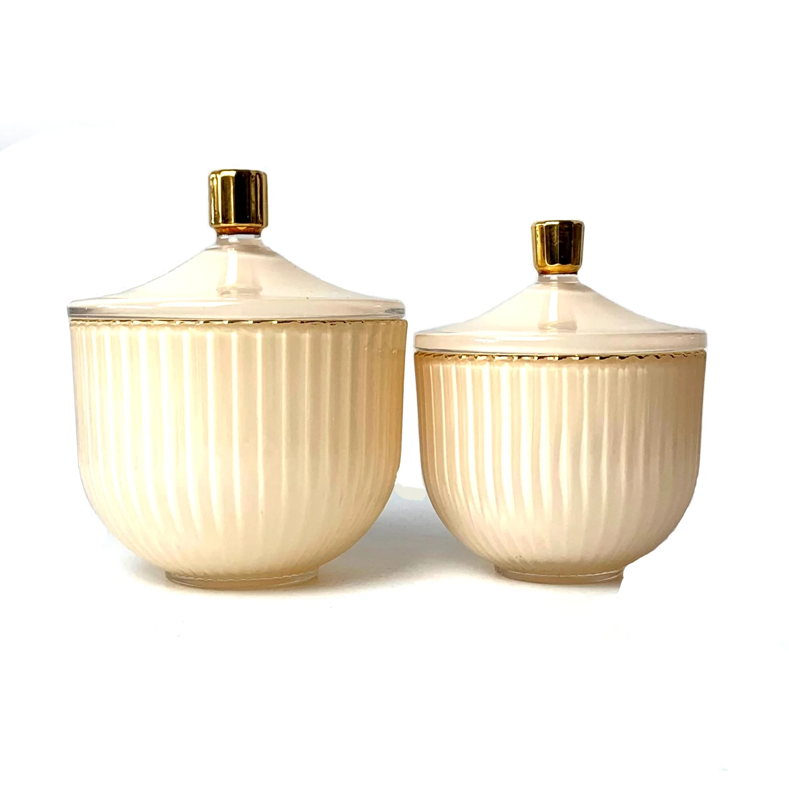 Retail RTS Indigo Empty Luxury Ribbed Jar Glass for Candles Candle Holders Lanterns Vessel