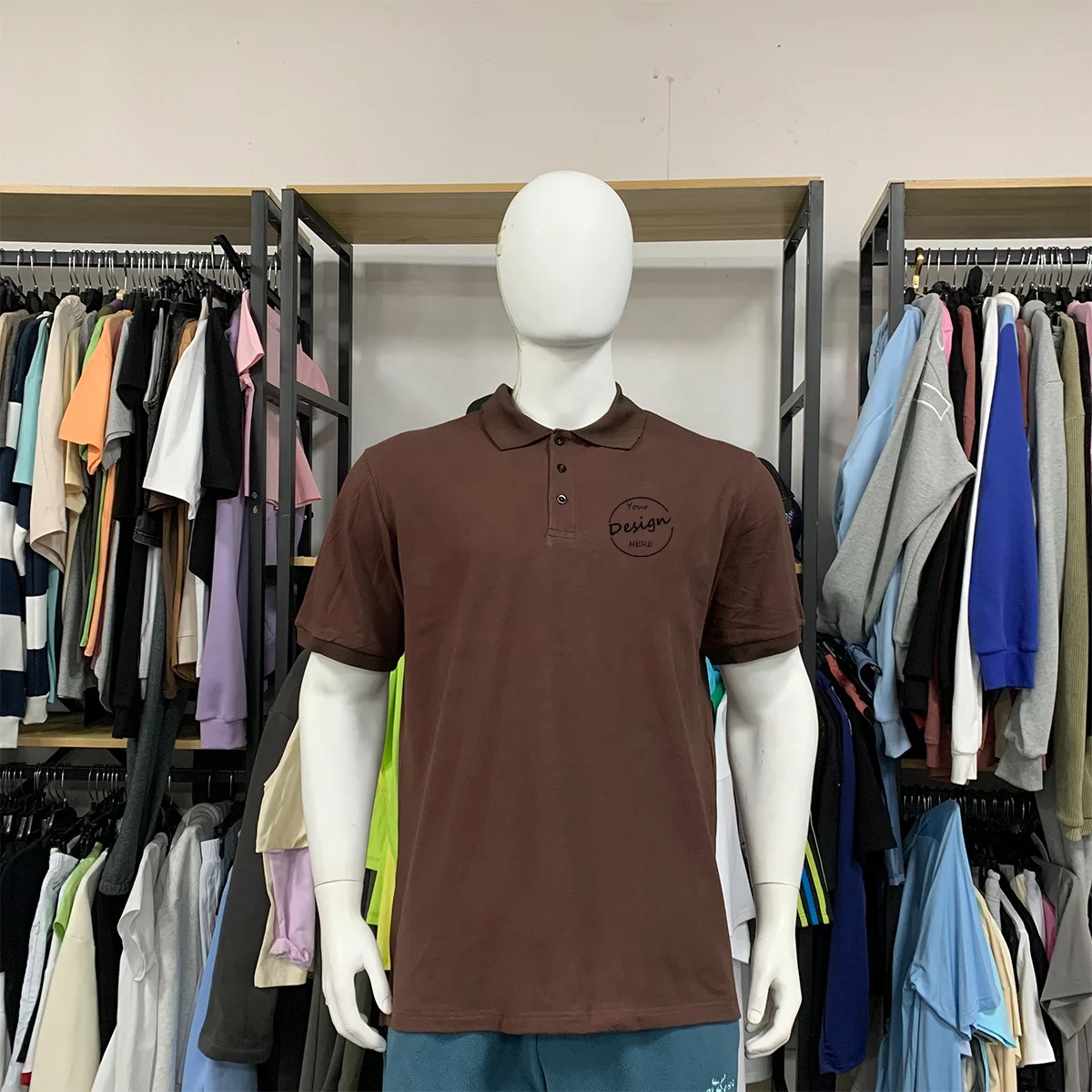 JL411B High Quality Plus Size 100 Cotton Men’s Polo Shirt Pique Polo Shirts with Embroidery Logo