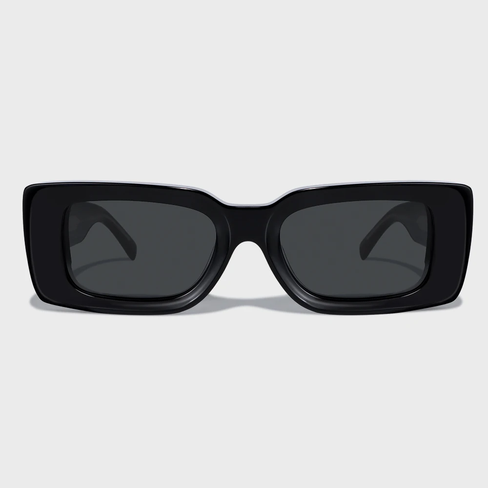 Yeetian Classic Retro Black Rectangular Hombre Occhiali Italian Bio Brand Logo Custom Thick Acetate Sunglasses