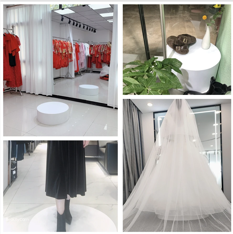 Round Display Riser Showcasing Clothing Store Model Base Cylindrical for Wedding Dress Shop Live Stream Foot Stand Customized