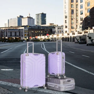 Unisex Luggage Set for Long Distance Travel Modern Zipper Suitcase Corner Protector Suitcase Luggage