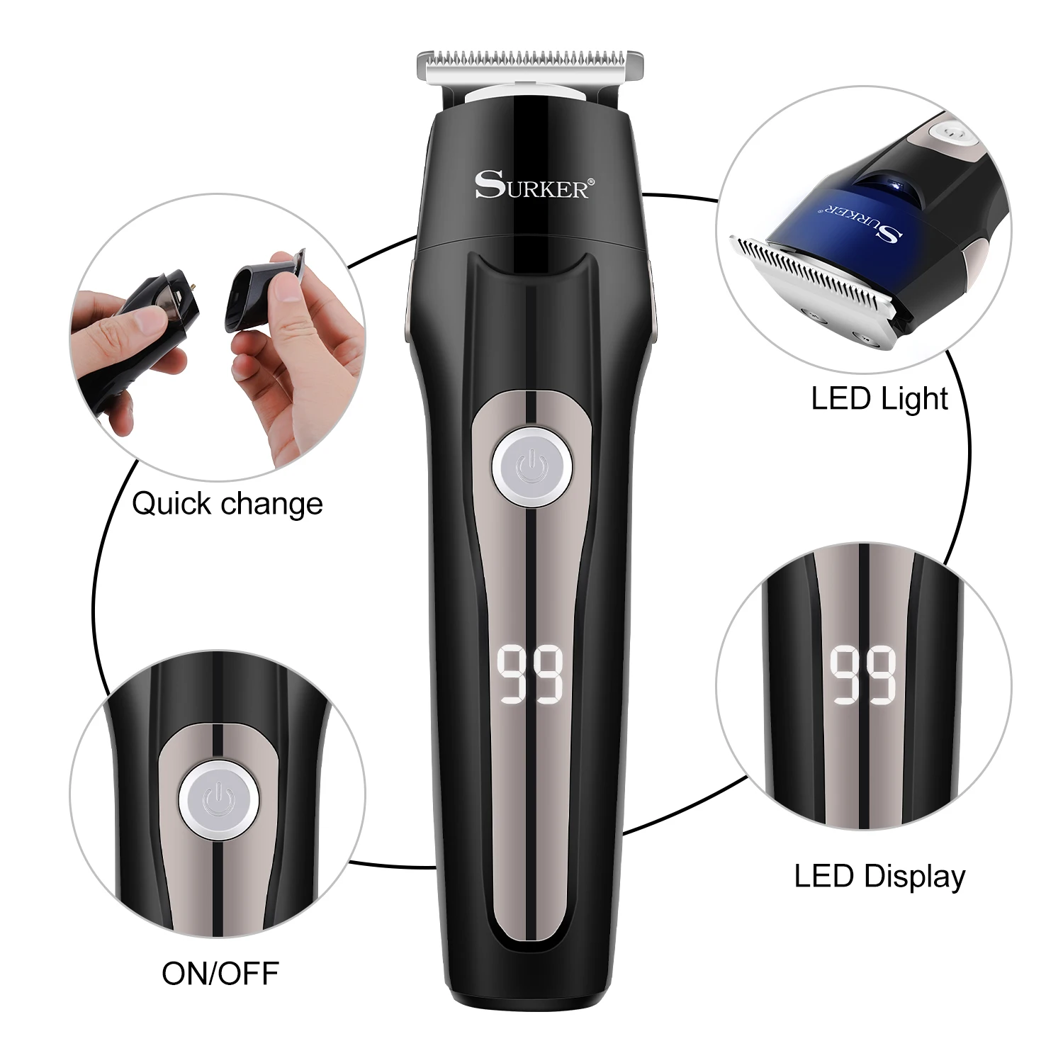 in Trimmer Beauty Set USB Rechargeable Hair Clippers