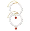 Collar de perlas (corazón rojo)