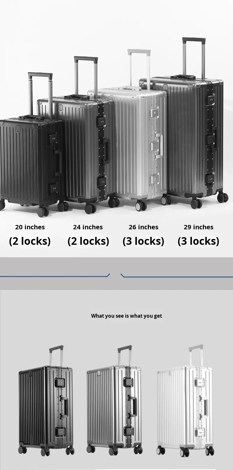High-End Carry-On Case New Design Full Aluminum Suitcase with Brake Spinner Wheels Anti-Theft Modern Style Luggage 20 Inch supplier