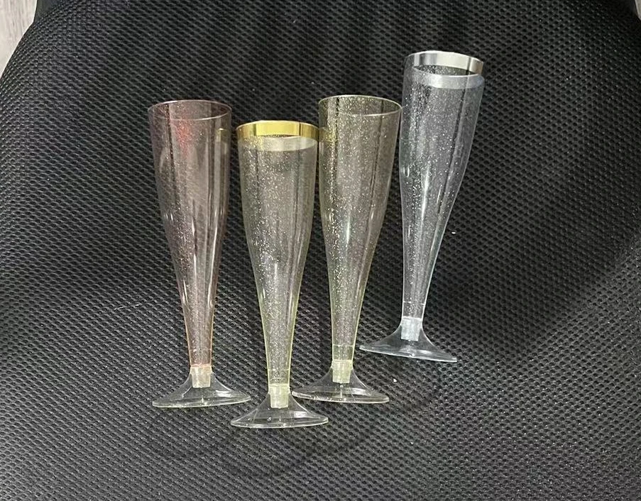 4.5 Oz Plastic Champagne Flutes,Clear Champagne Glasses,Disposable ...