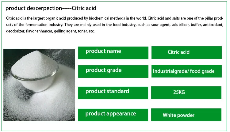 Shop Manufacturers Citric Acid Anhydrous White Crystalline Powder White Crystalline Powder Citric Acid Food Grade For Food Industry-Detailed Image 2