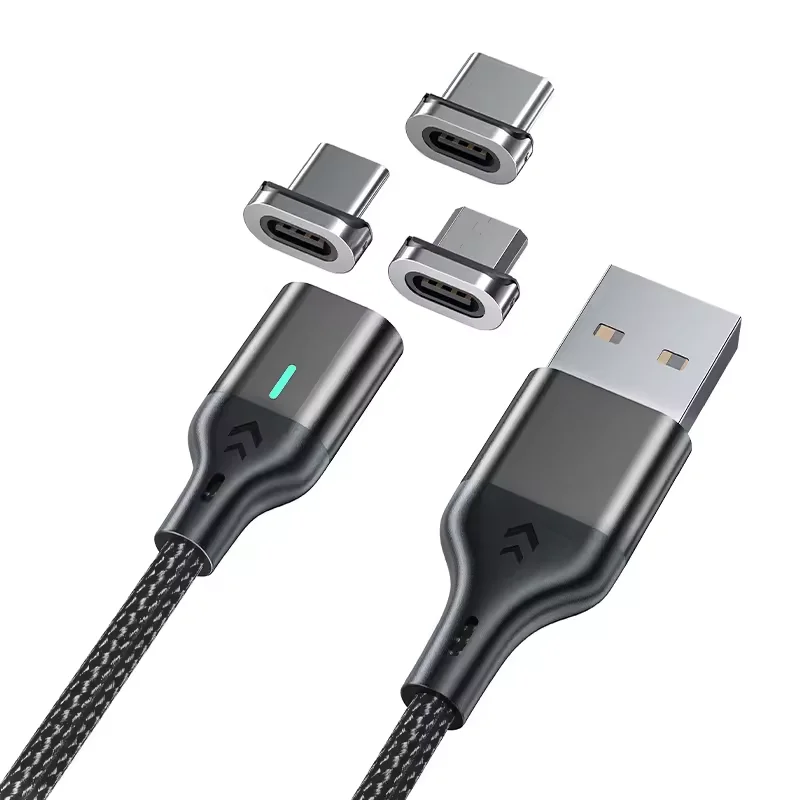 3 in 1 Magnetic USB Cable 3A FAST Charging Charger Sync Phone Type-C Micro & iOS