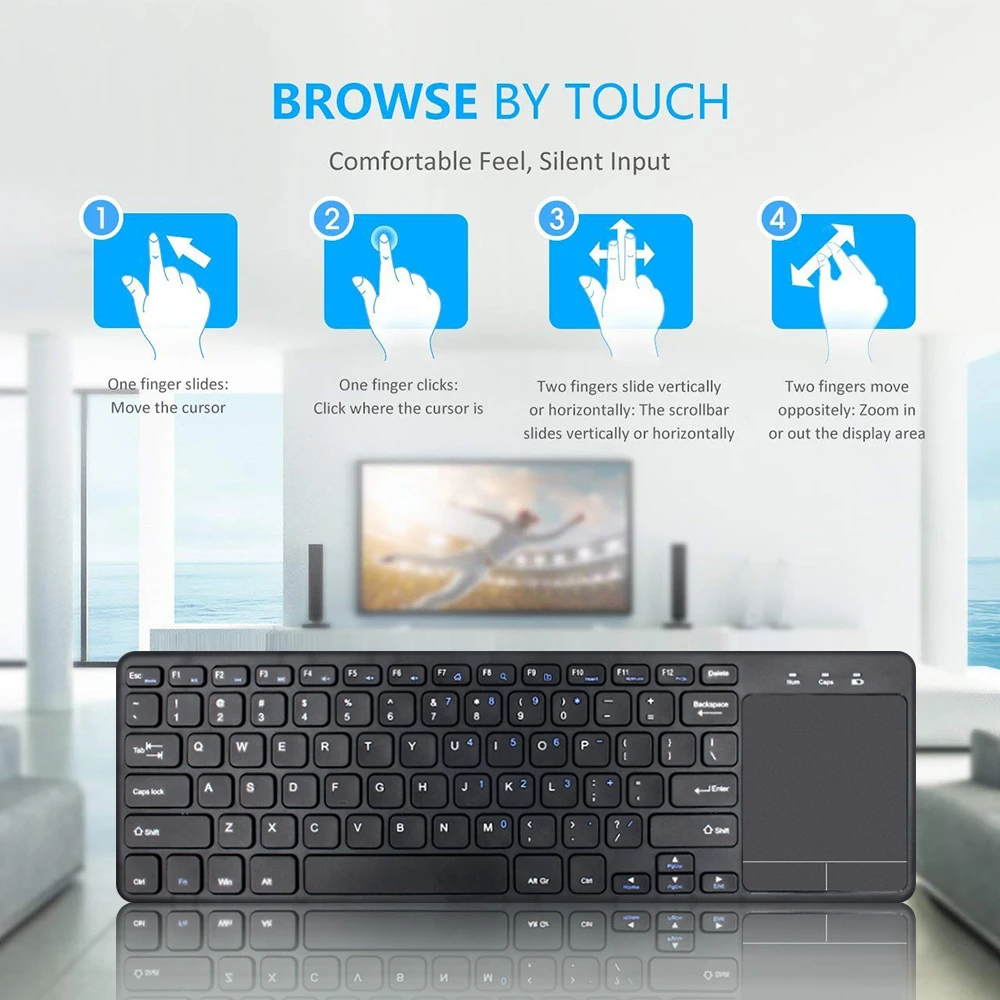 Custom French German Ergonomic Slim Qwerty Black Clavier Bluetooth