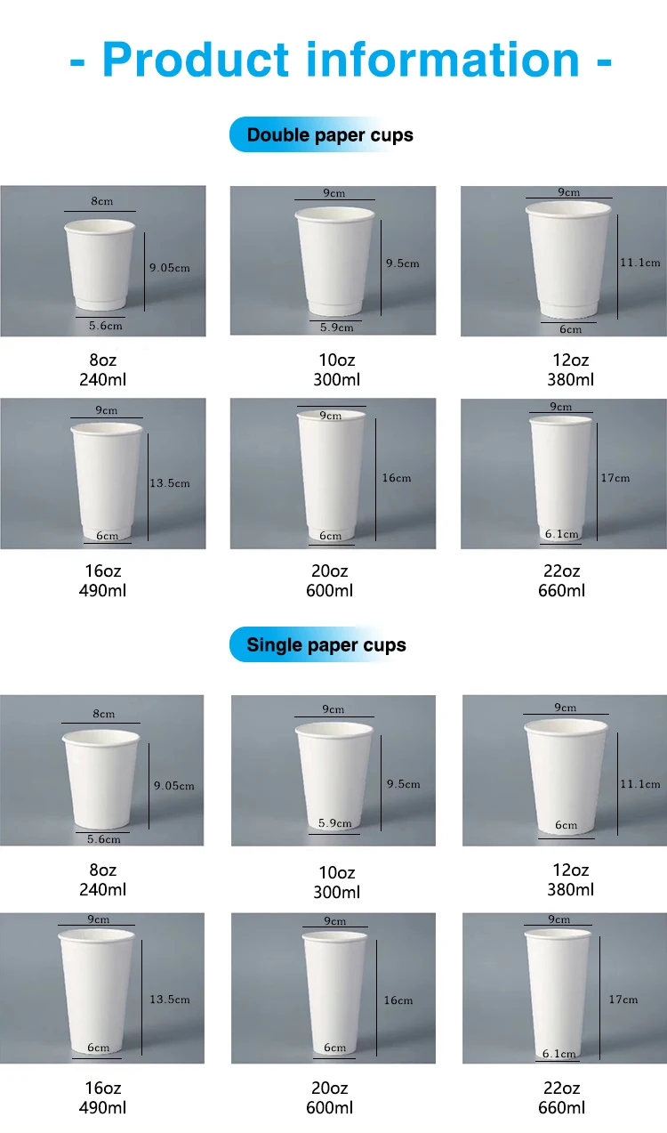 Factory New Products 8oz 12oz 16oz 24oz Hot Drinks Disposable Custom ...