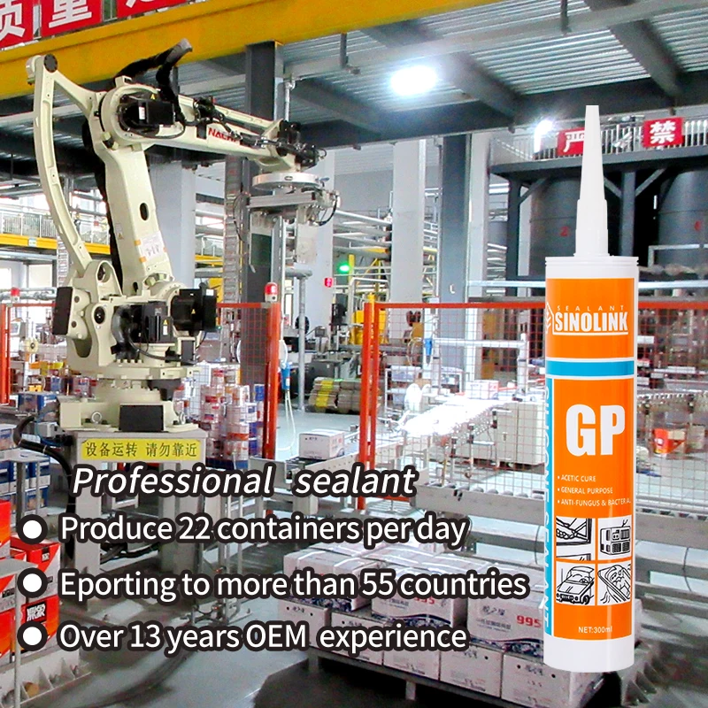 Free Samples Silicone Sealant Glass General Purpose GP Clear Acetate Adhesives Glazing Transparent Acetic Silicone Sealant