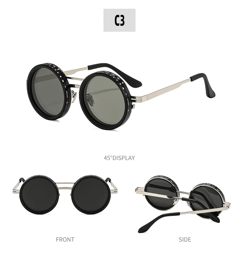 Hot High Quality Round Polarized Brightness Adjustable Sunglasses Aperture ND Filter Tint Adjustment Sunglasses with Camera Lens