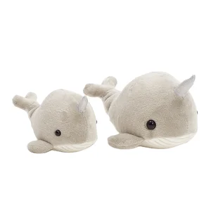 Narwhal Whale Plush Toy Lovely Unicorn Whale Doll Soft Stuffed Fish Marine Animal Toys with PP Cotton Filling
