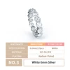 White 6mm Silver