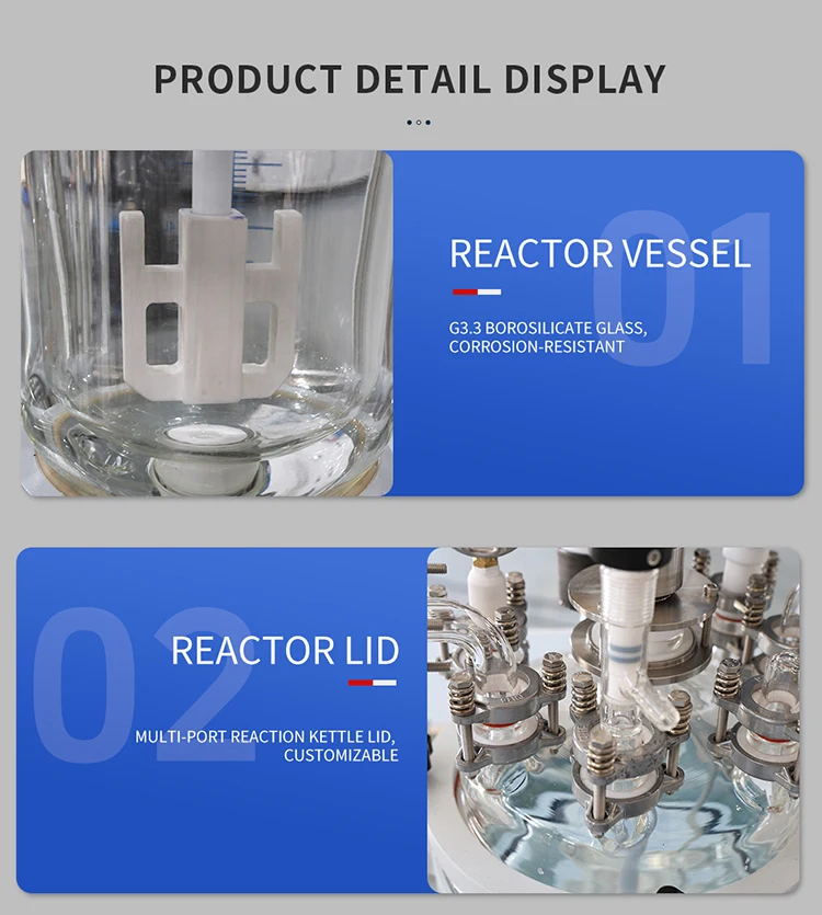 High-Temperature 200L Stirred Glass Reactor for High-Temperature High-Pressure Reactions factory