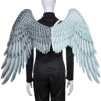 Manufacturer Supply Halloween Adult Non-woven Fabrics Black & White Angel Wings