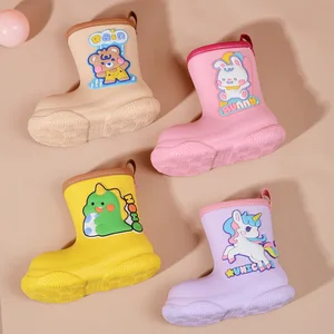 New Design Kids Colorful Shoes Wholesale Water Proof Boots for Children Fashion Cartoon Girls and Boys Designer Rain Boots