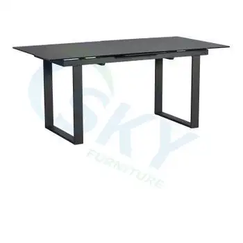 SKY metal feet imported ceramic top retractable extendable long dining table sintered stone table