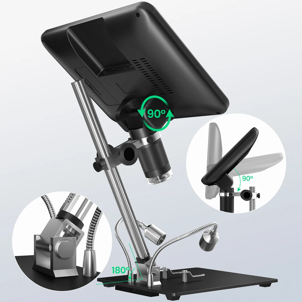Andonstar AD210 Microscopio Digital LCD de 10.1 Pulgadas para soldar, microscopios de Monedas, Vista Completa para Monedas de Error con luz, microscopio electrónico de 10.1 Pulgadas