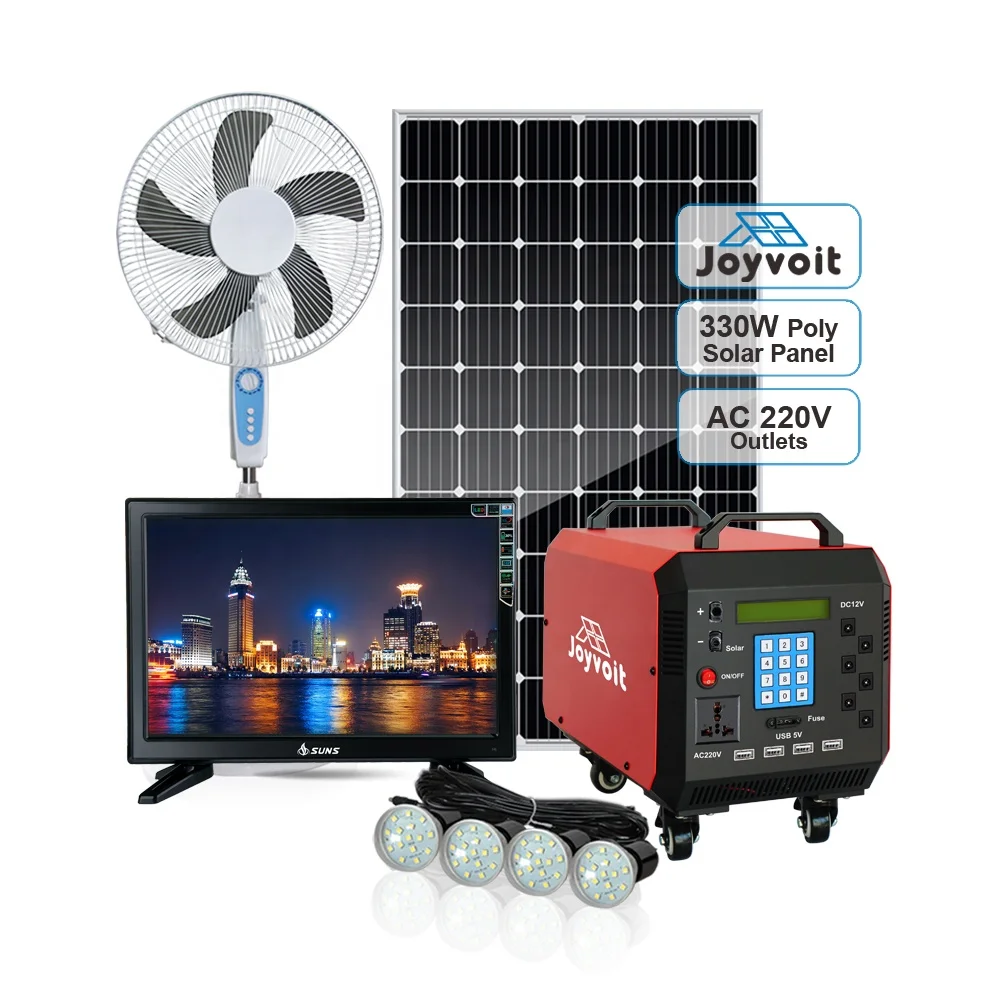 Off Grid Solar Energy Generators Solar Panel System Complete Set 330W with Pure Sinewave Inverter for Home Power Supply System