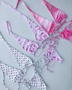 MLY Newest Custom Printed Swimwear High Rise Thong Bikini High Quality Women Swimsuit