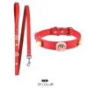 Correa y collar rojos