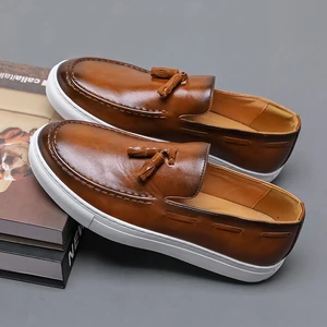 High Quality PU Pretty Classic Same Brand Name Leather Dress Shoes Loafer Shoes for Men